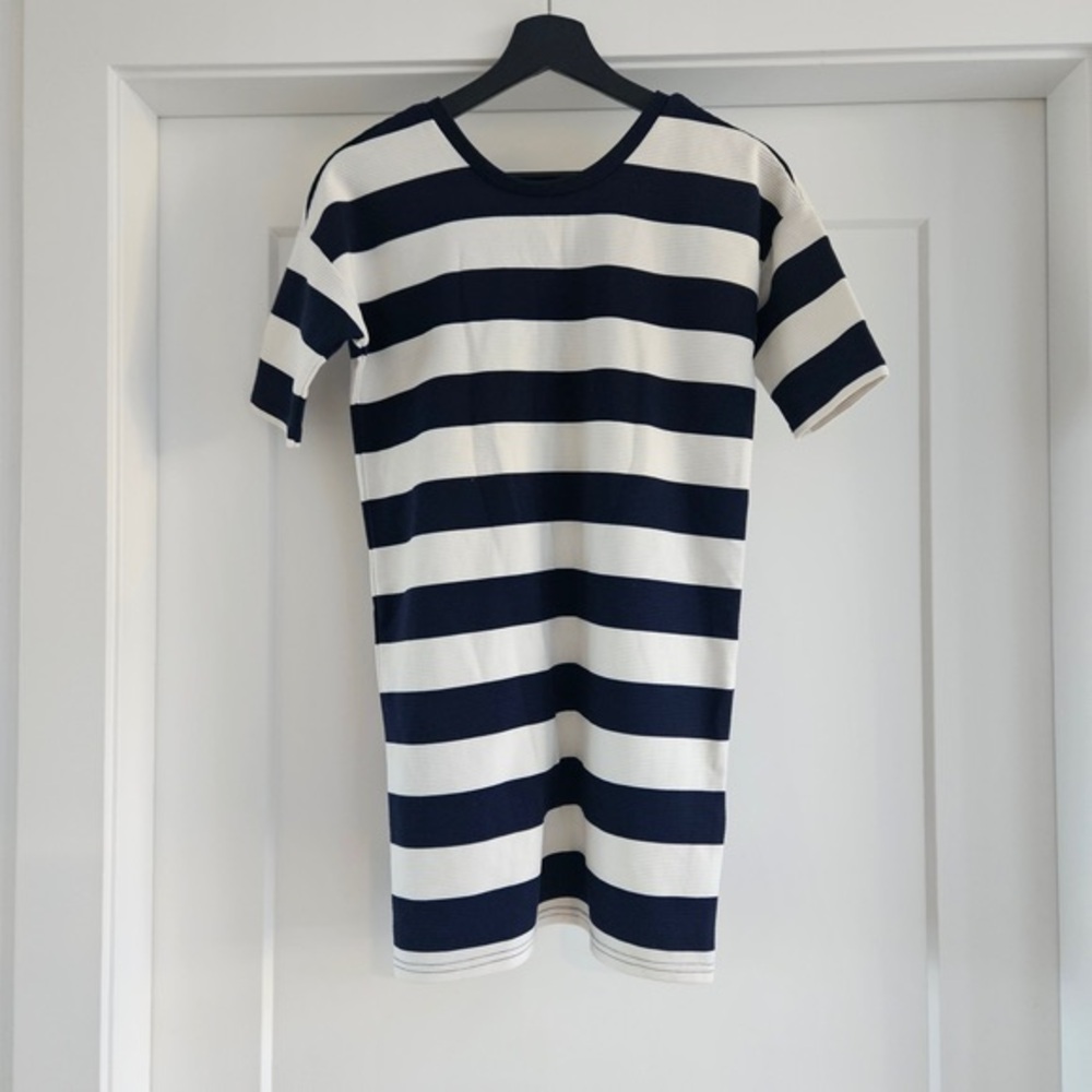 Vero Moda Navy & White Bold Stripe Short Sleeve Tee